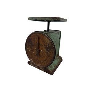 Vintage‎ Way Rite Kitchen Scale Green Metal Antique 25lb Farmhouse Decor patina